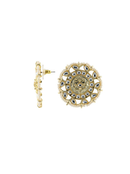 Ishhaara Flower Motti Earrings Gold