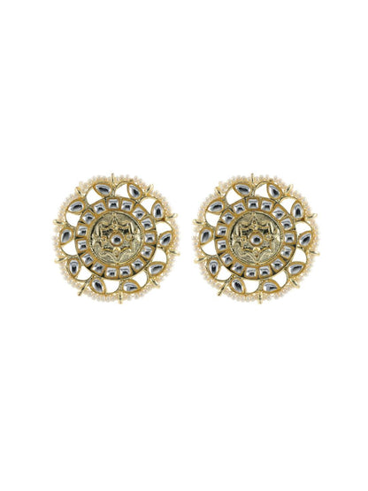 Ishhaara Flower Motti Earrings Gold