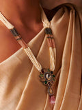 Ishhaara Flower Pendant Beaded Necklace Set