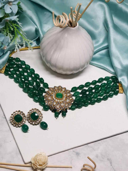 Ishhaara Flower Pendant Victorian Set