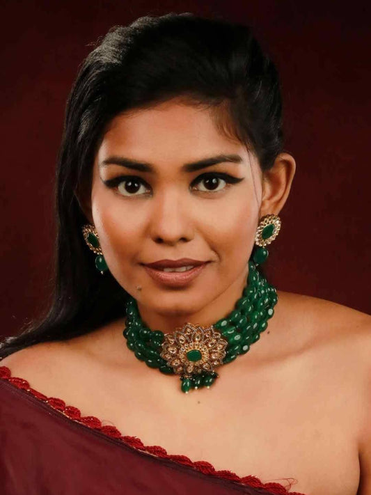 Ishhaara Flower Pendant Victorian Set