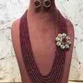 Ishhaara Flower Side Pendant Necklace