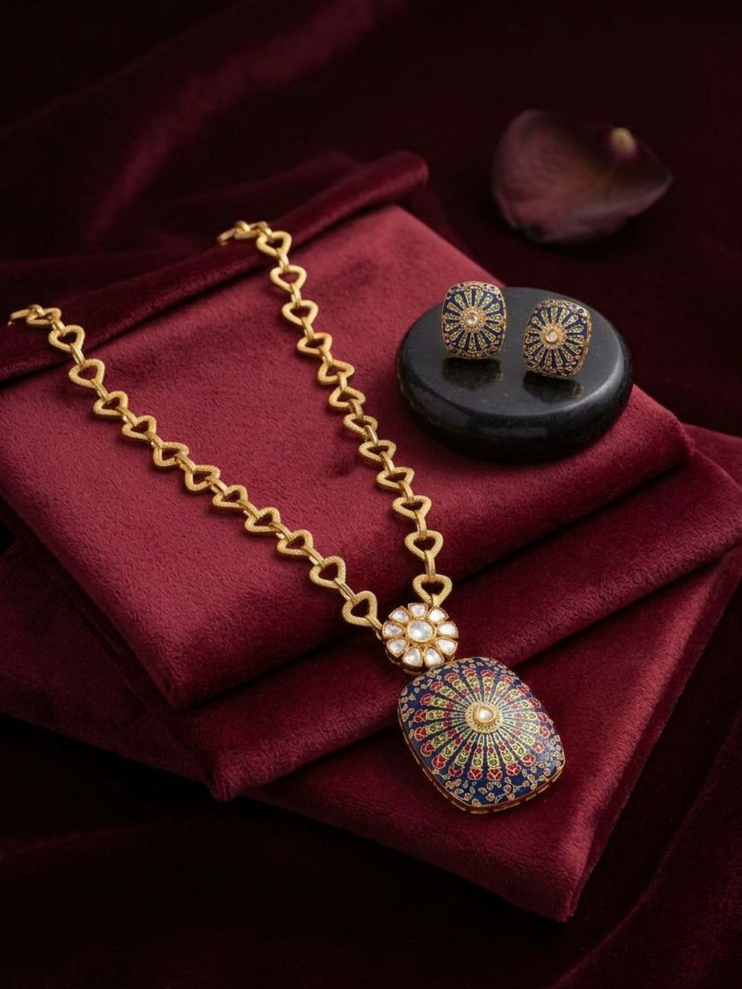 Ishhaara Fusion Meenakari Pendant Set
