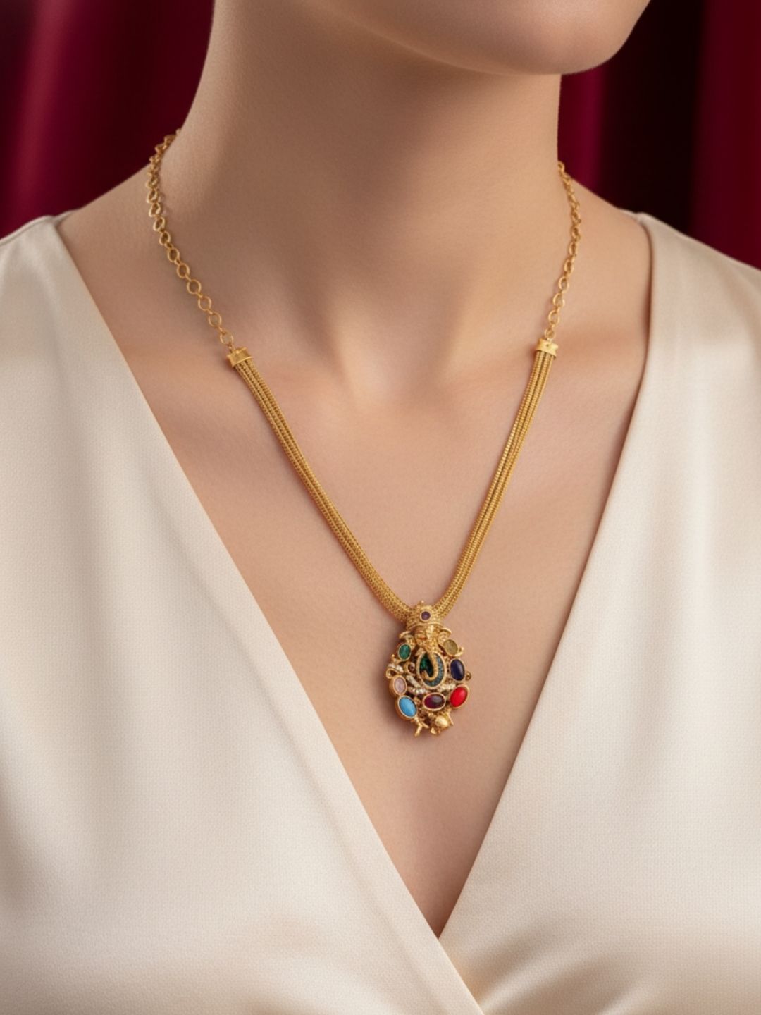 Ishhaara Gajraj Pendant Necklace