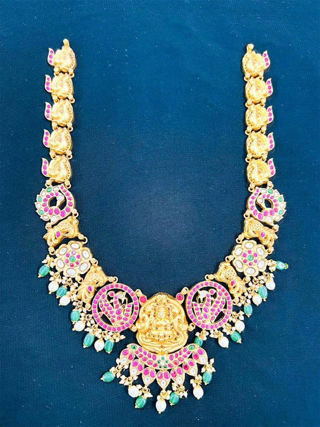 Ishhaara Ganesh Kemp Stone Necklace Set