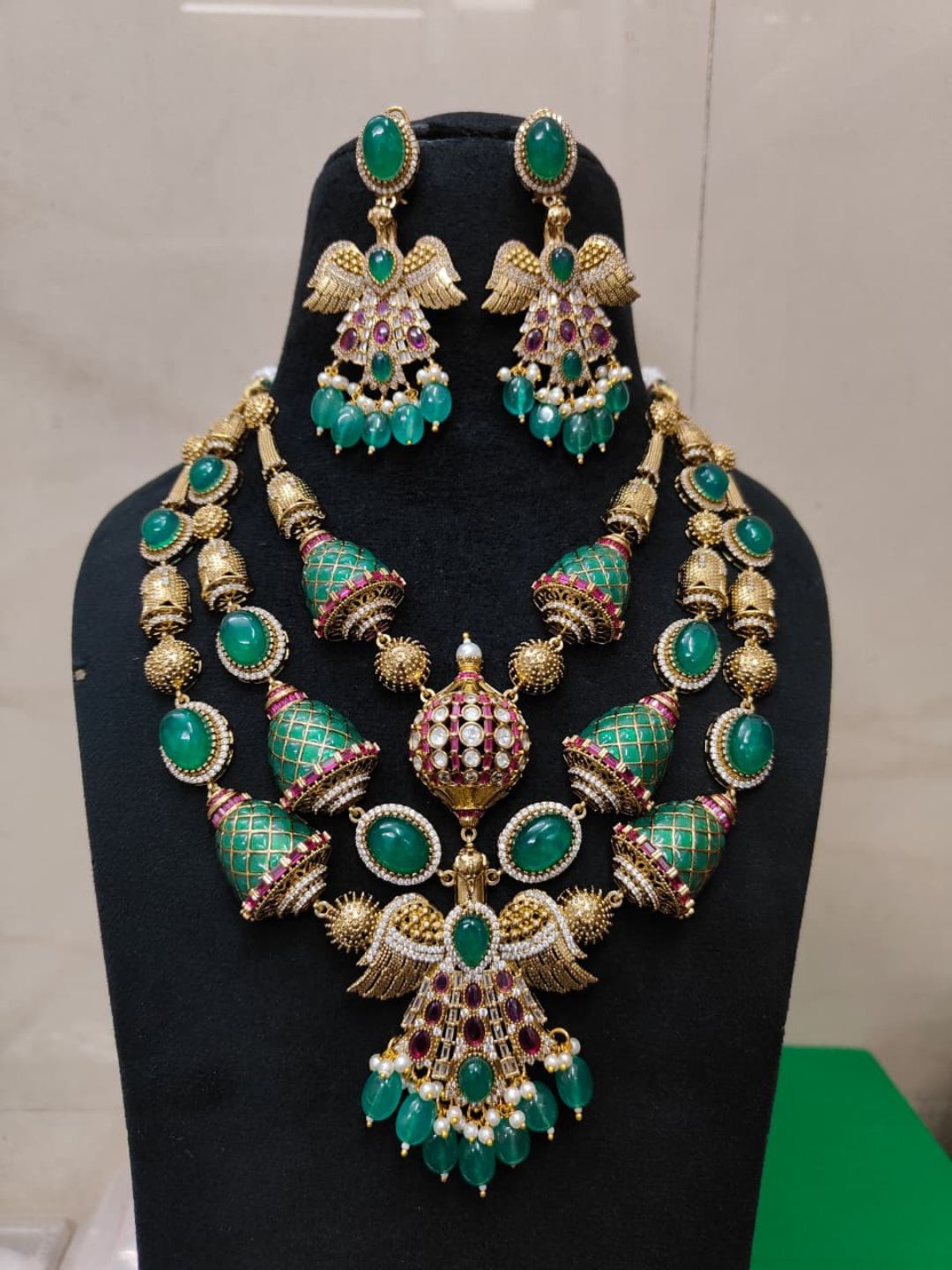 Ishhaara Garuda Designer Polki Indo Western Necklace Set