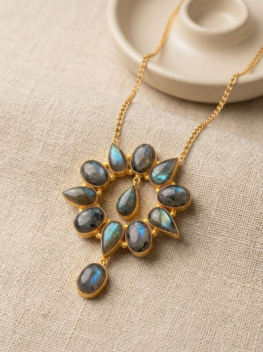 Ishhaara Gemstone Pendant Necklace Set