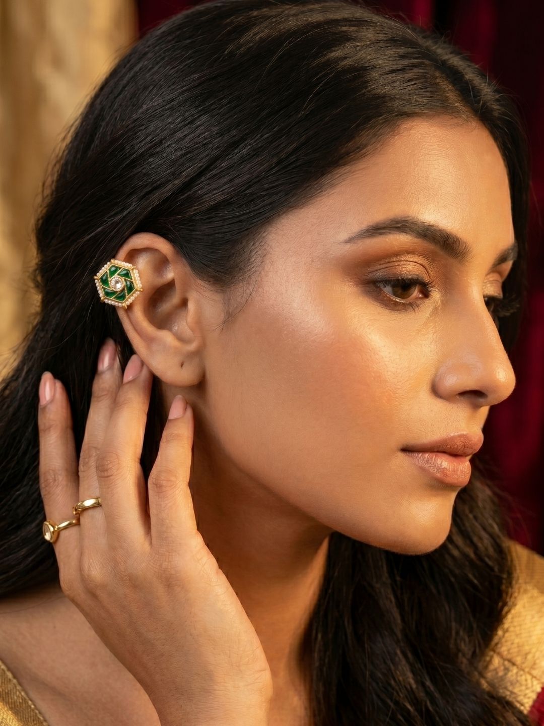 Ishhaara Gemstone Studded Bugadi Earrings