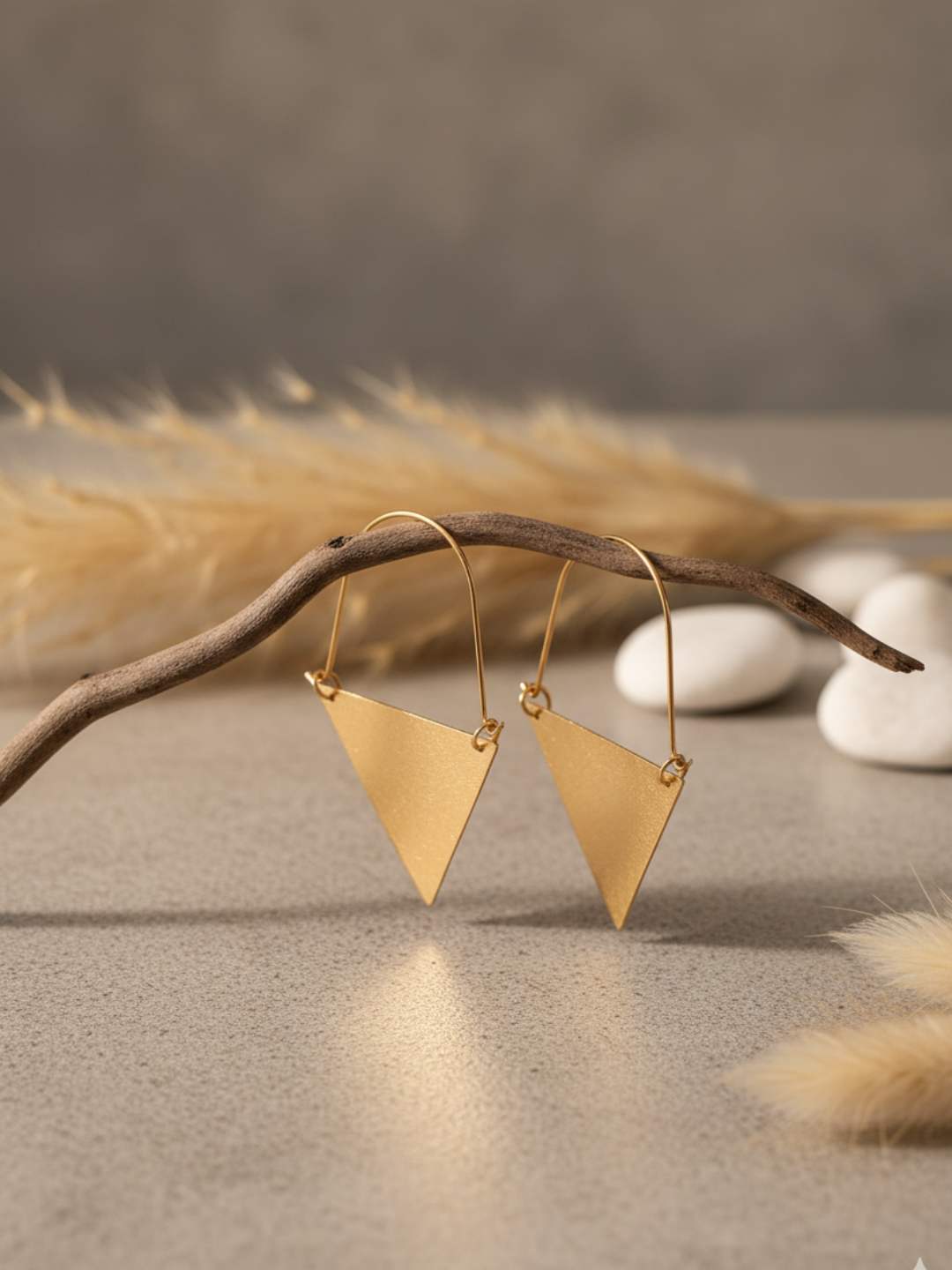 Ishhaara Geometric Long Triangle Earring