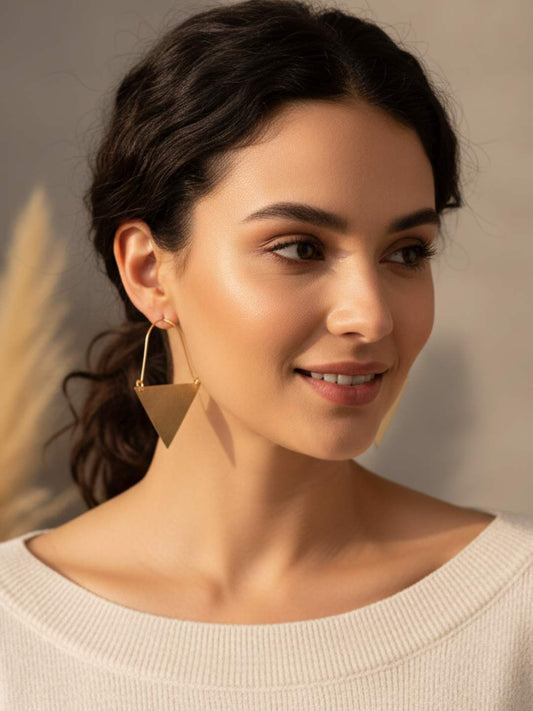 Ishhaara Geometric Long Triangle Earring