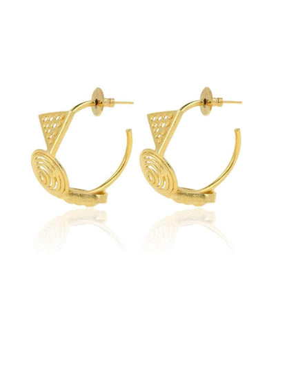 Ishhaara Geometric Textured Hoop Huggies