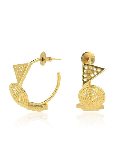 Ishhaara Geometric Textured Hoop Huggies