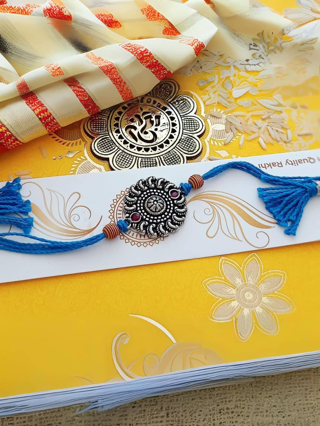 Ishhaara German Silver Chakra Rakhi