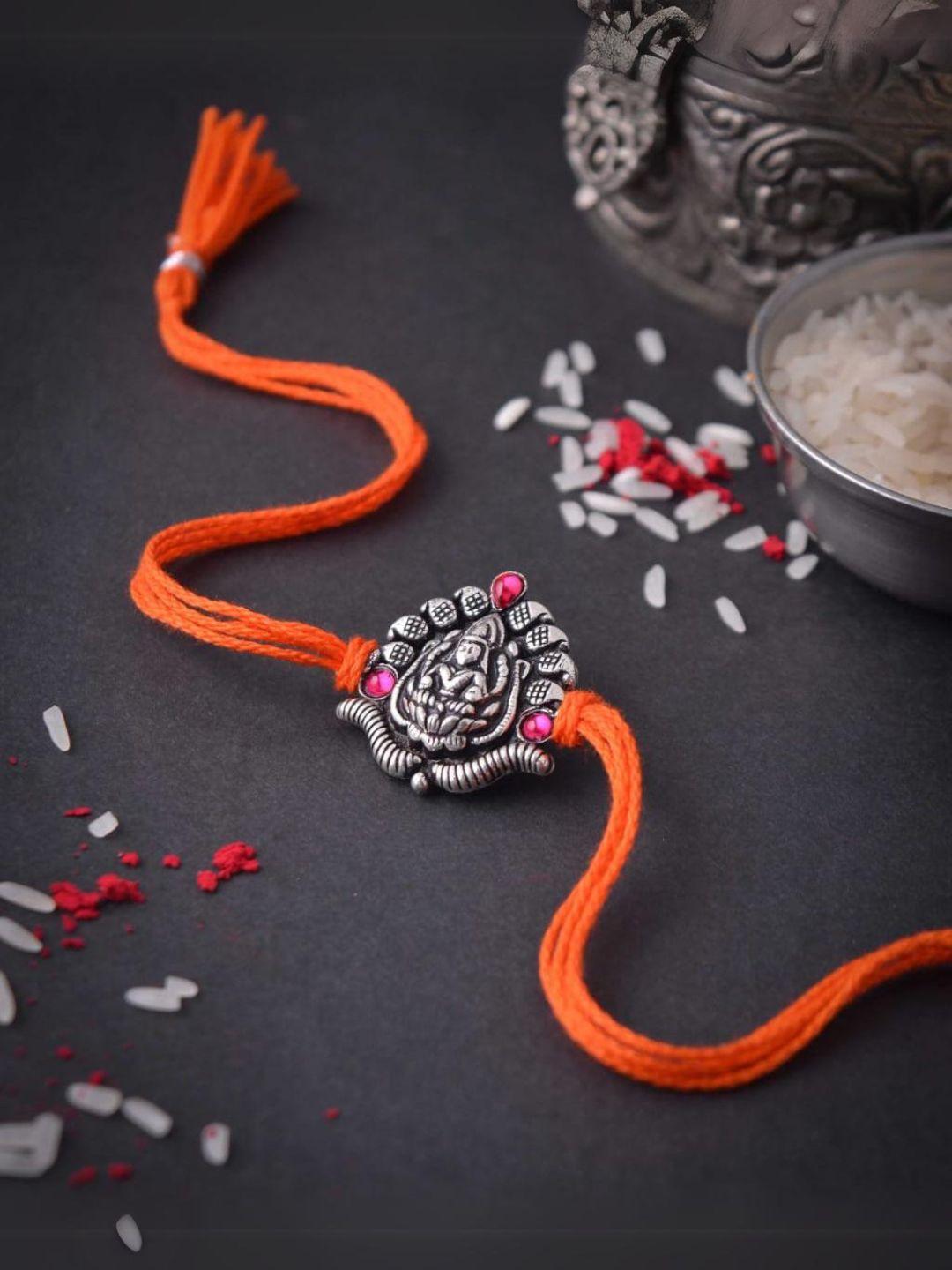 Ishhaara German Silver Goddess Rakhi