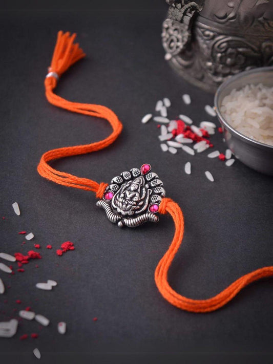 Ishhaara German Silver Goddess Rakhi