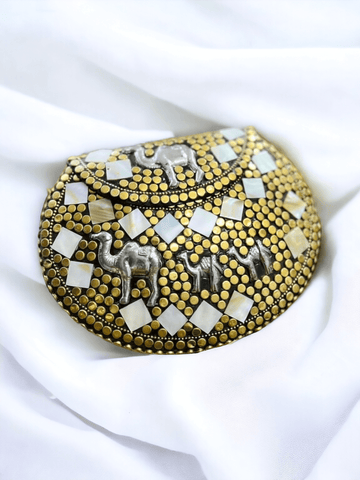 Ishhaara Gold Antique Mosaic Clutch