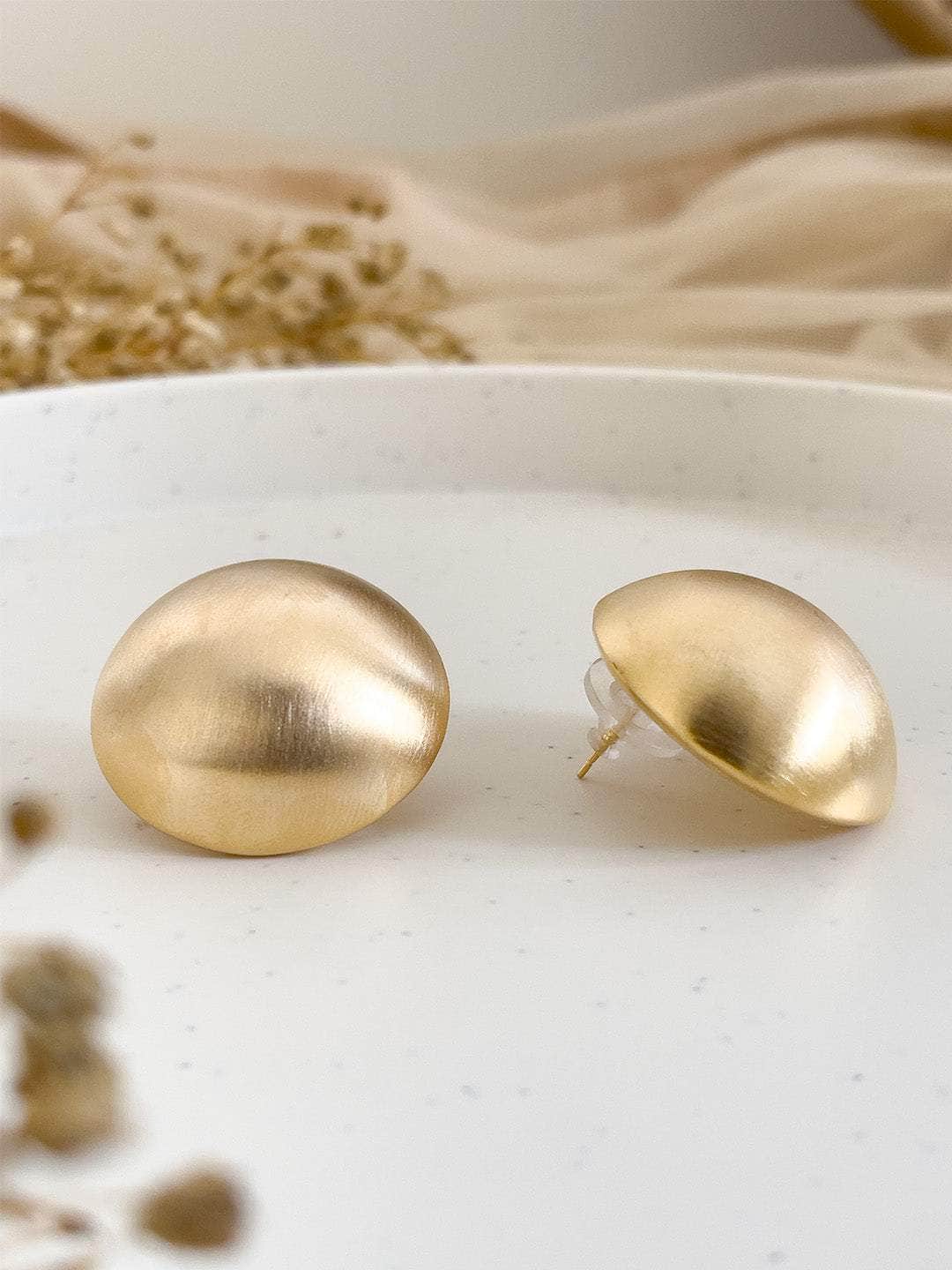 Ishhaara Gold Big Dome Earrings