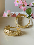 Ishhaara Gold Braided Hoop Earrings