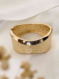 Ishhaara Gold Bulky Wide Hinged Bangle Bracelet