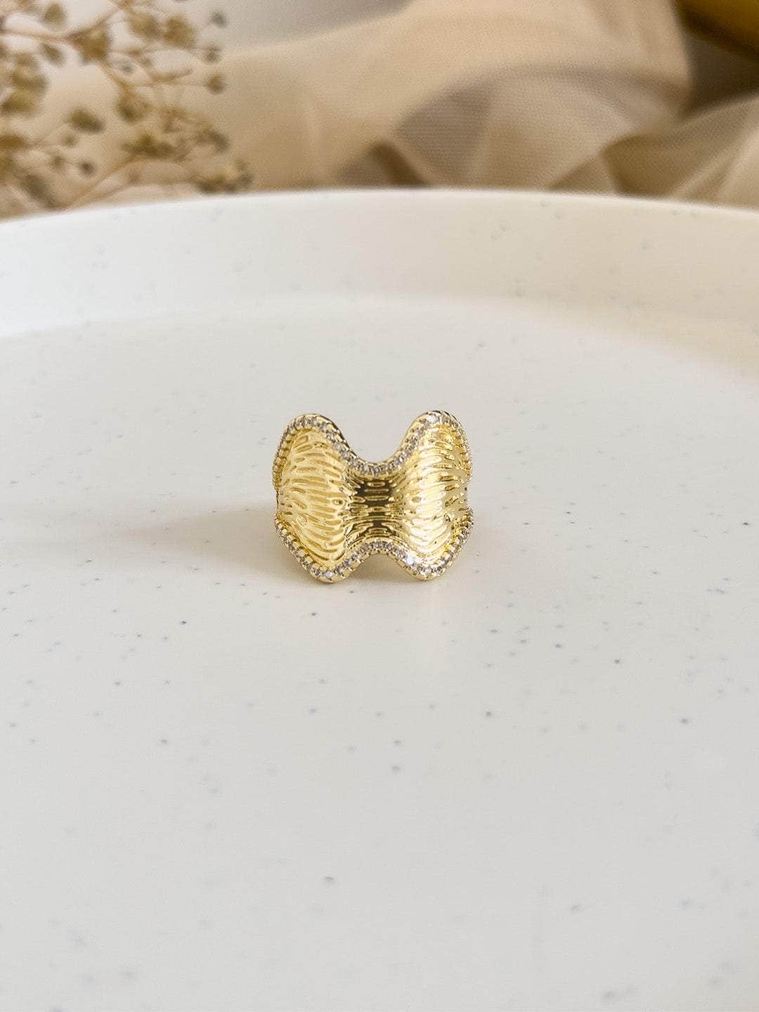 Ishhaara Gold Cocktail Ring