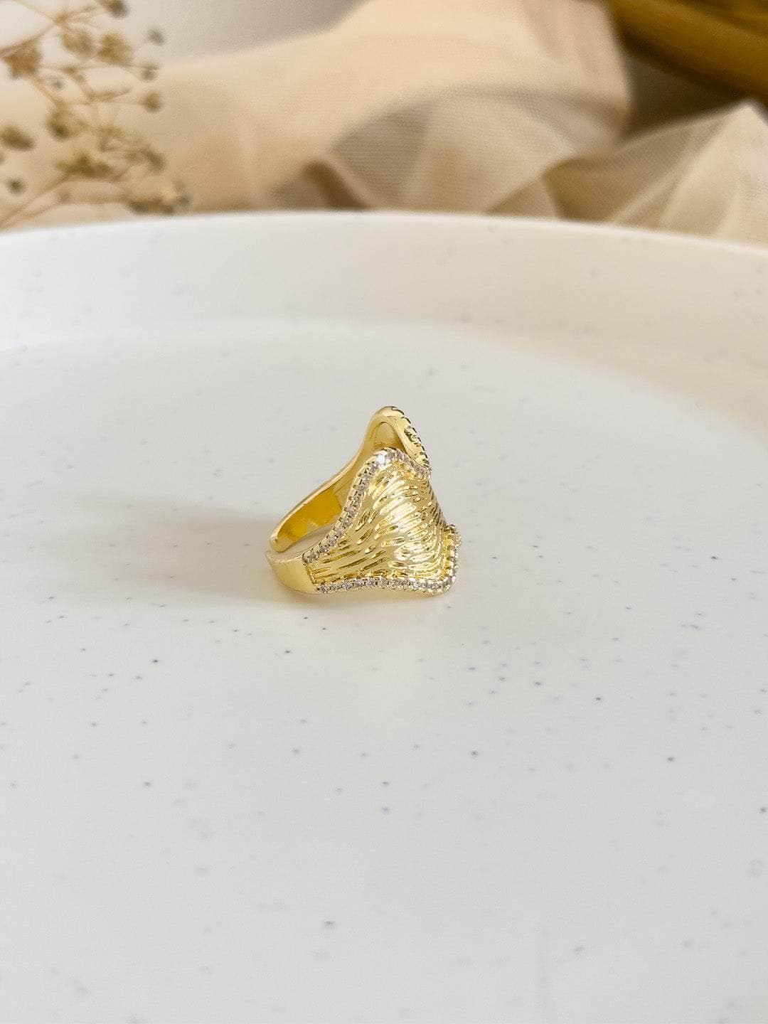 Ishhaara Gold Cocktail Ring