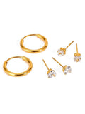 Ishhaara Gold Cubic Zirconia Ear Stud Earrings