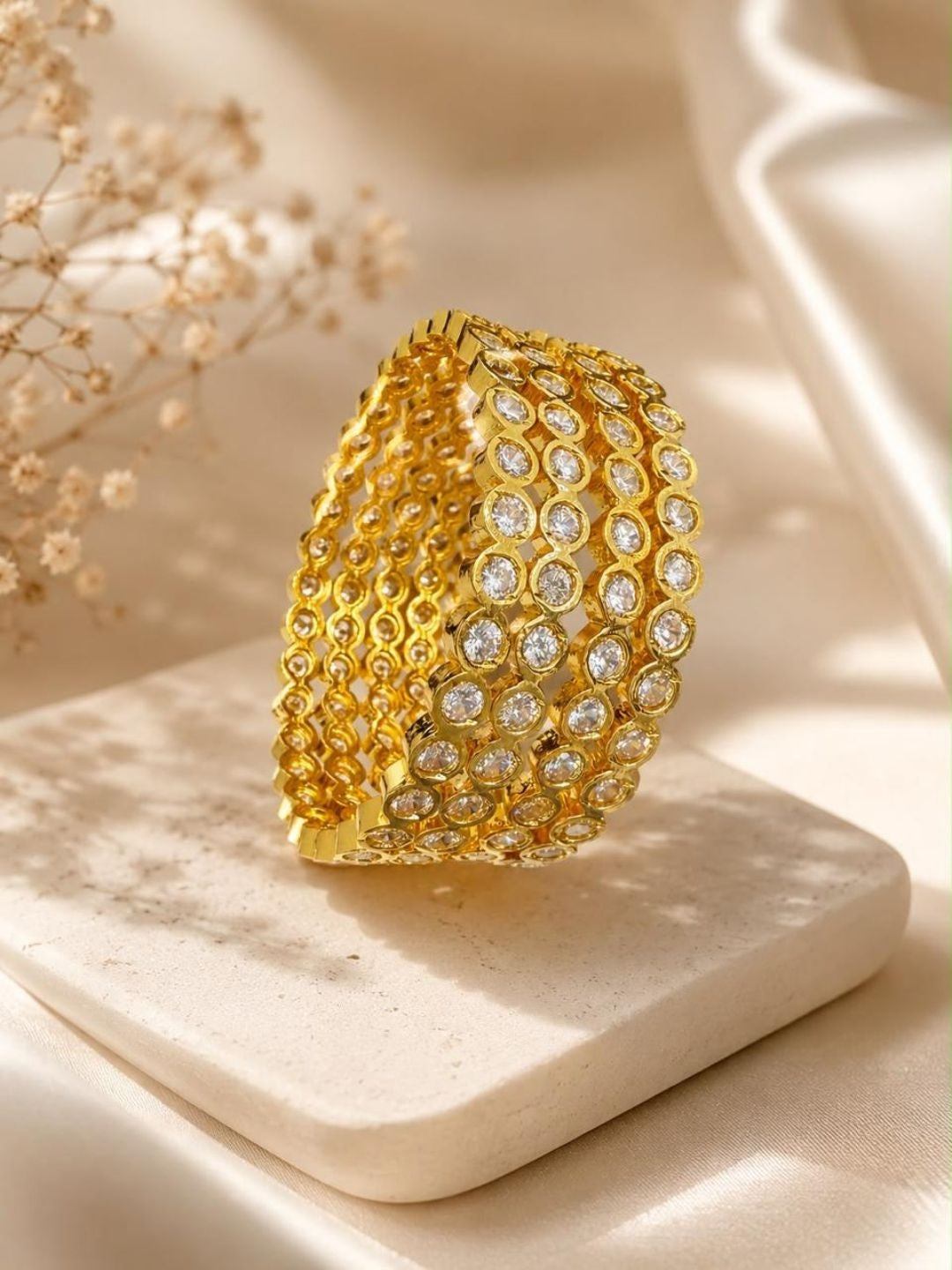 Ishhaara Gold-Plated Kundan Bangles — handcrafted Indian jewellery