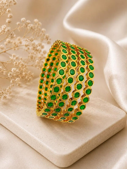 Ishhaara Gold-Plated Kundan Bangles — handcrafted Indian jewellery - view 2