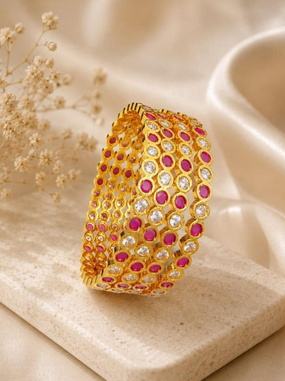 Ishhaara Gold-Plated Kundan Bangles — handcrafted Indian jewellery - view 3