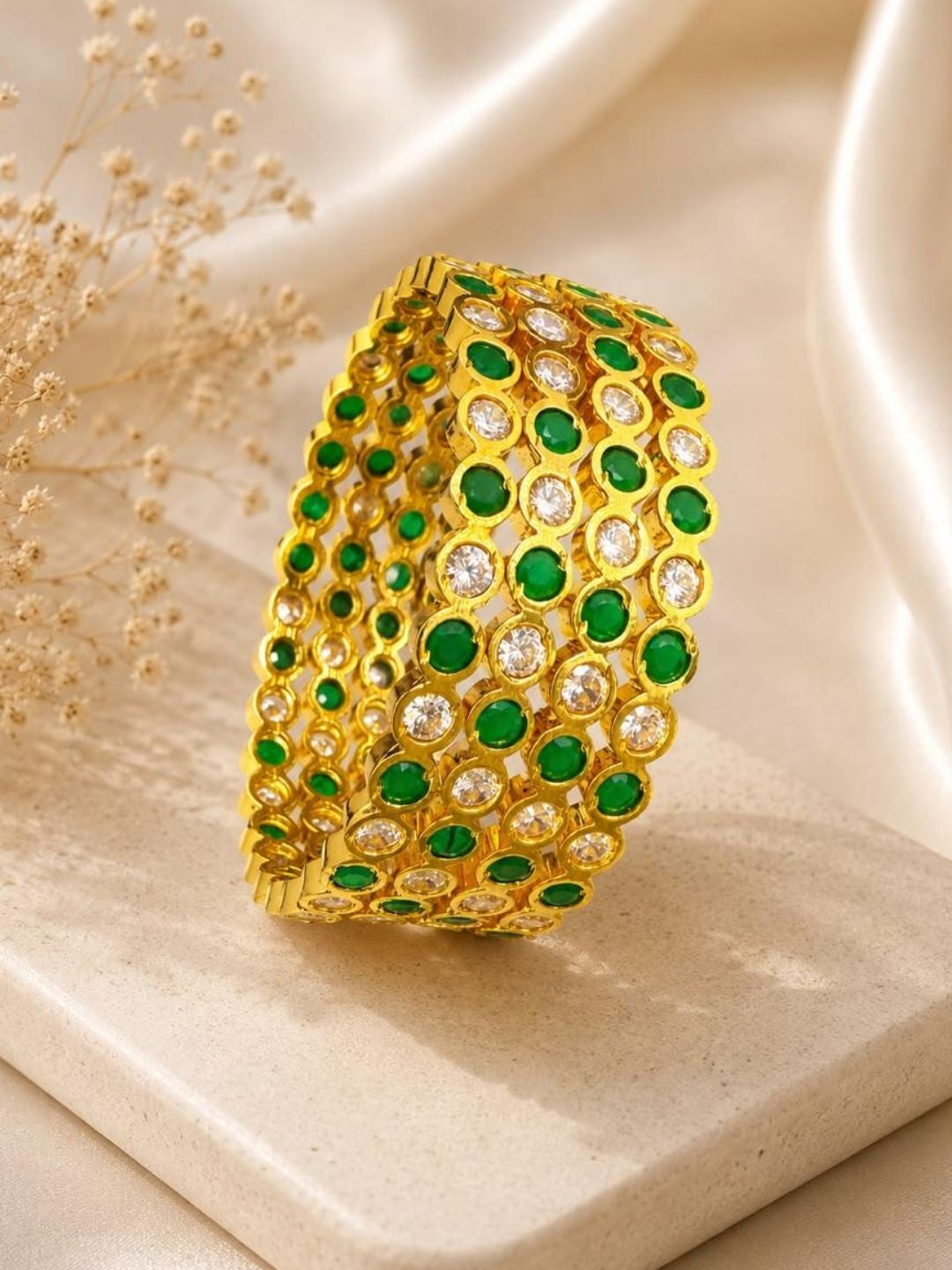 Ishhaara Gold-Plated Kundan Bangles — handcrafted Indian jewellery - view 5