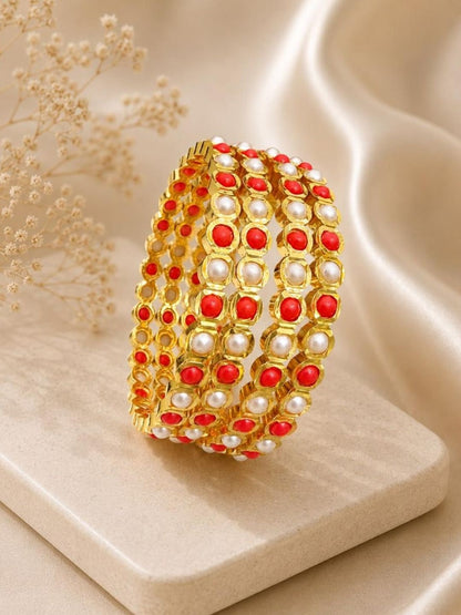 Ishhaara Gold-Plated Kundan Bangles — handcrafted Indian jewellery - view 6