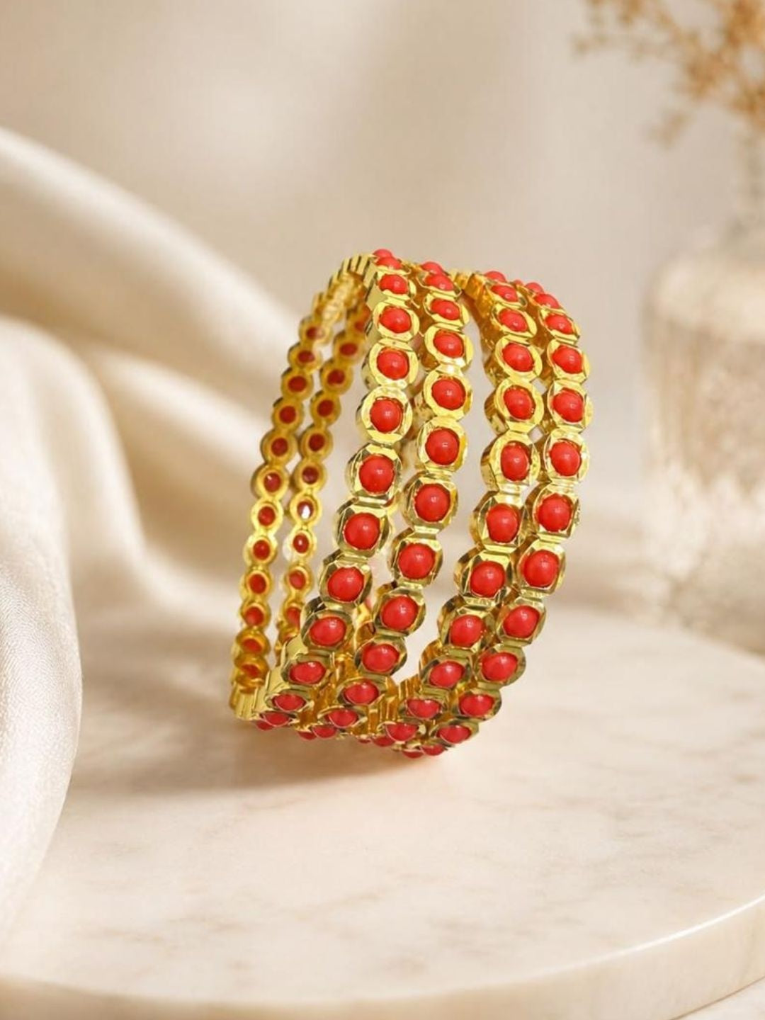 Ishhaara Gold-Plated Kundan Bangles — handcrafted Indian jewellery - view 7