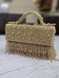 Ishhaara Gold Designer Crystal Clutch Bags