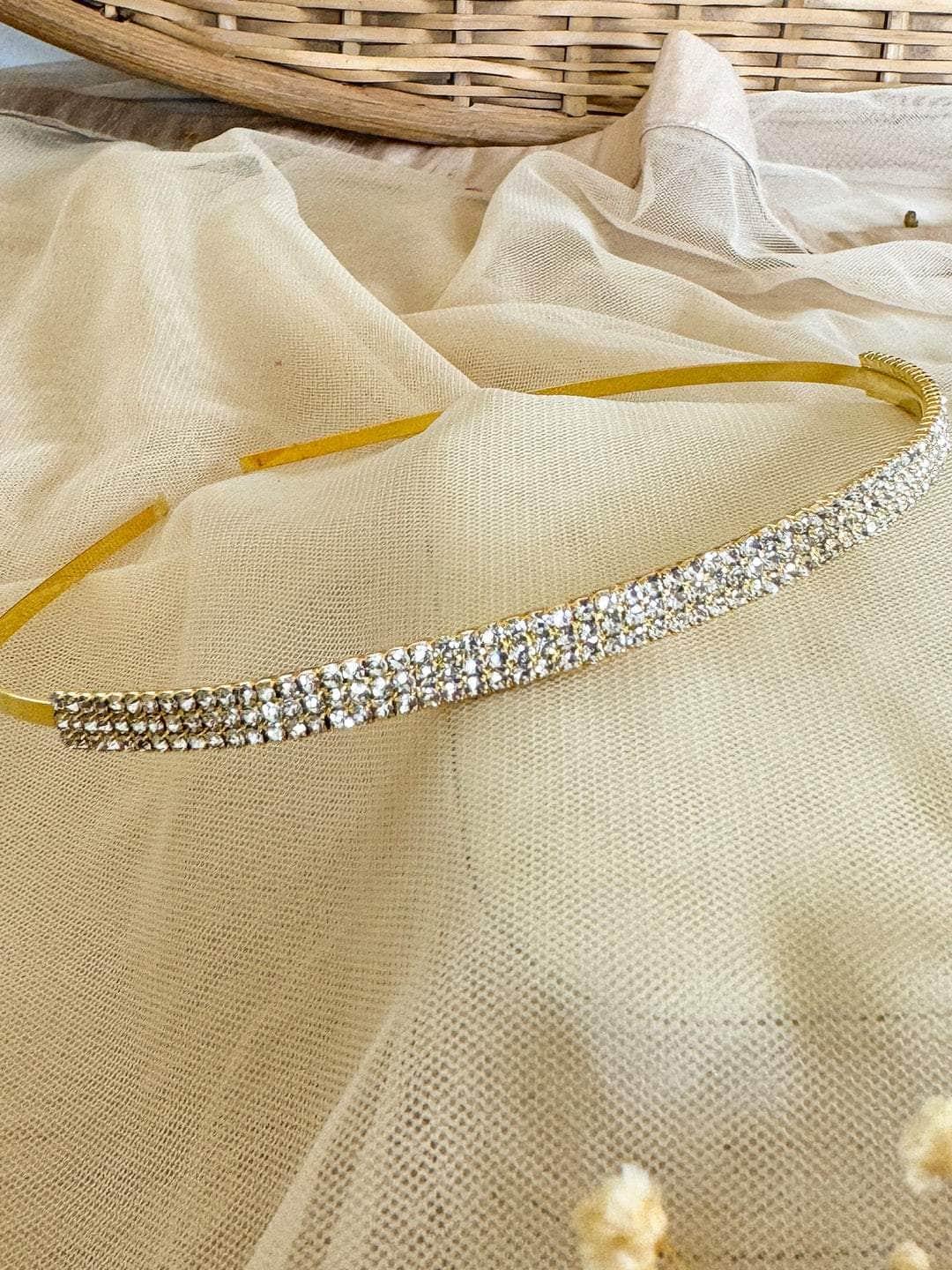 Ishhaara Gold Diamond Hairband