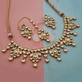 Ishhaara Gold Drop Meena Simple Necklace Set