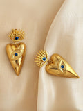 Ishhaara Gold Evil Eye Heart Earrings