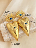 Ishhaara Gold Evil Eye Heart Earrings