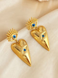 Ishhaara Gold Evil Eye Heart Earrings