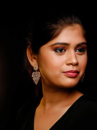 Ishhaara Gold Filigree Chandelier Earrings
