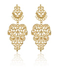 Ishhaara Gold Filigree Chandelier Earrings
