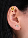 Ishhaara Gold Finish Half Moon Chand Bugadi Earrings