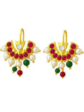Ishhaara Gold Finish Half Moon Chand Bugadi Earrings