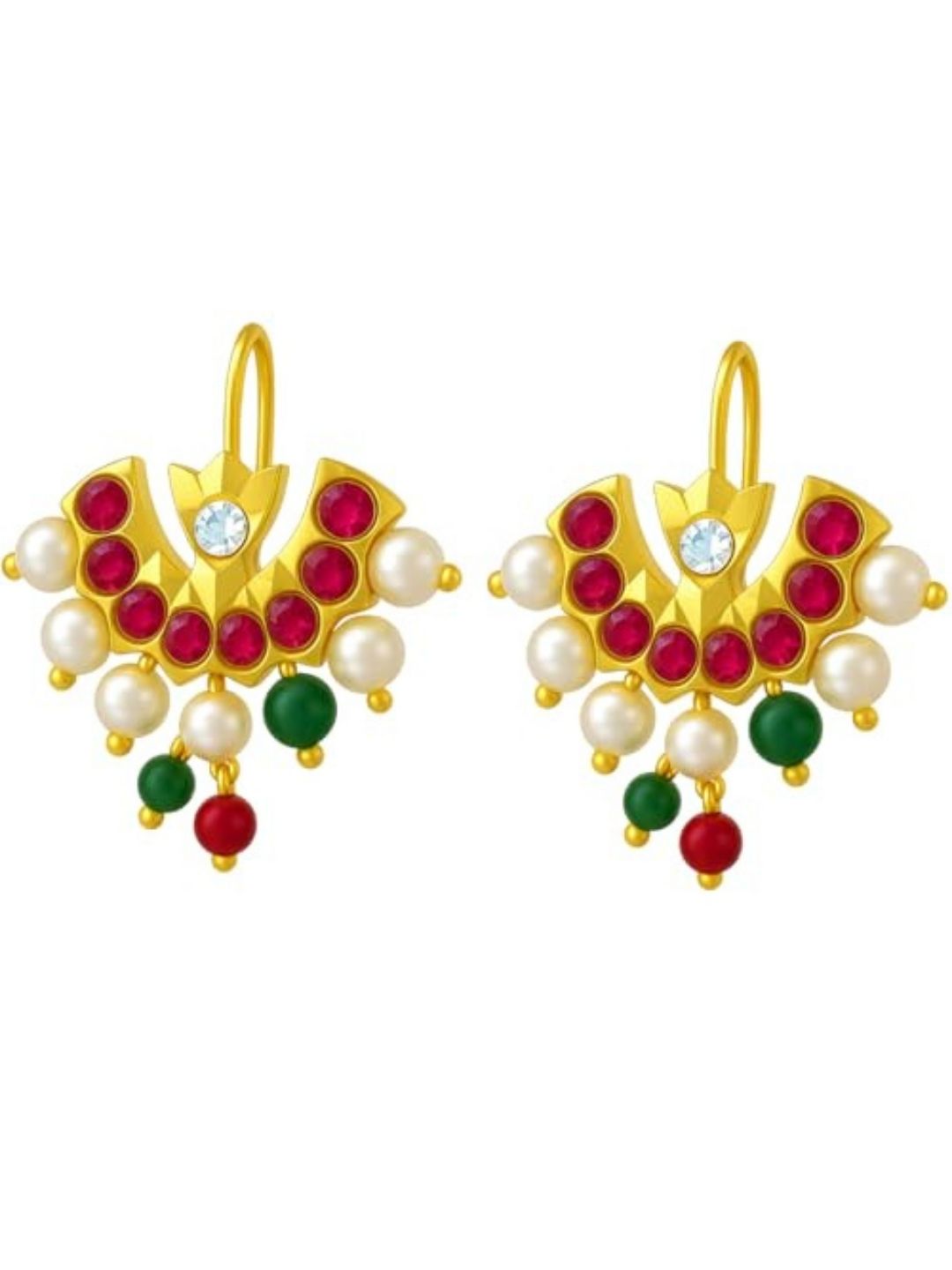 Ishhaara Gold Finish Half Moon Chand Bugadi Earrings