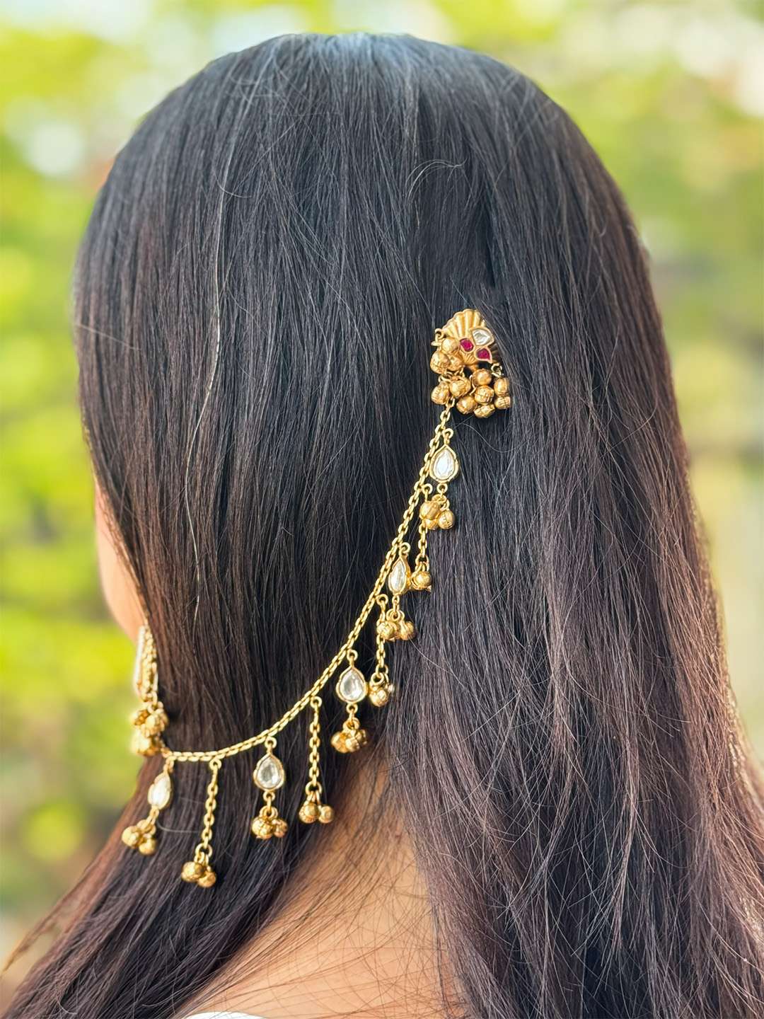 Ishhaara Gold Finish Kundan Polki And Pearl Dangler Earrings