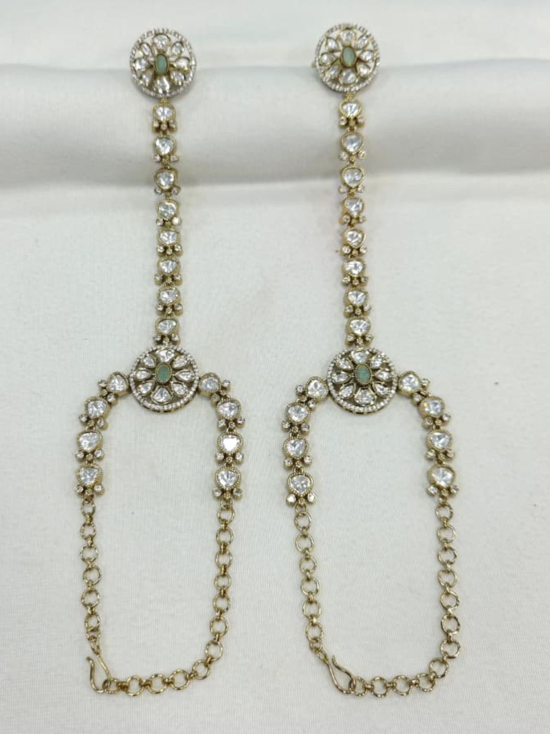 Ishhaara Gold Finish Kundan Polki Haathphool