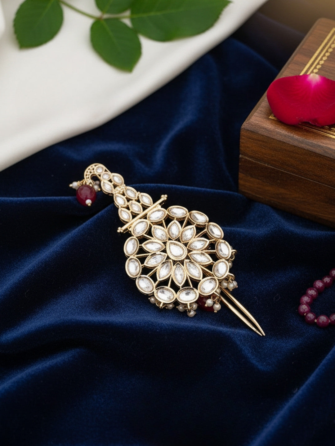 Ishhaara Gold Finish Kundan Polki Kalangi