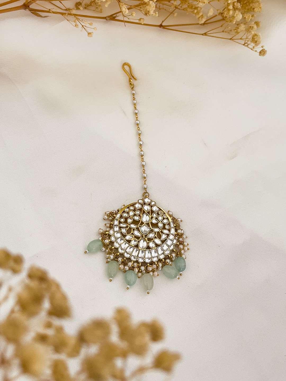 Ishhaara Gold Finish Kundan Polki Maang Tikka