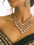 Ishhaara Gold Finish Moissanite Polki Choker