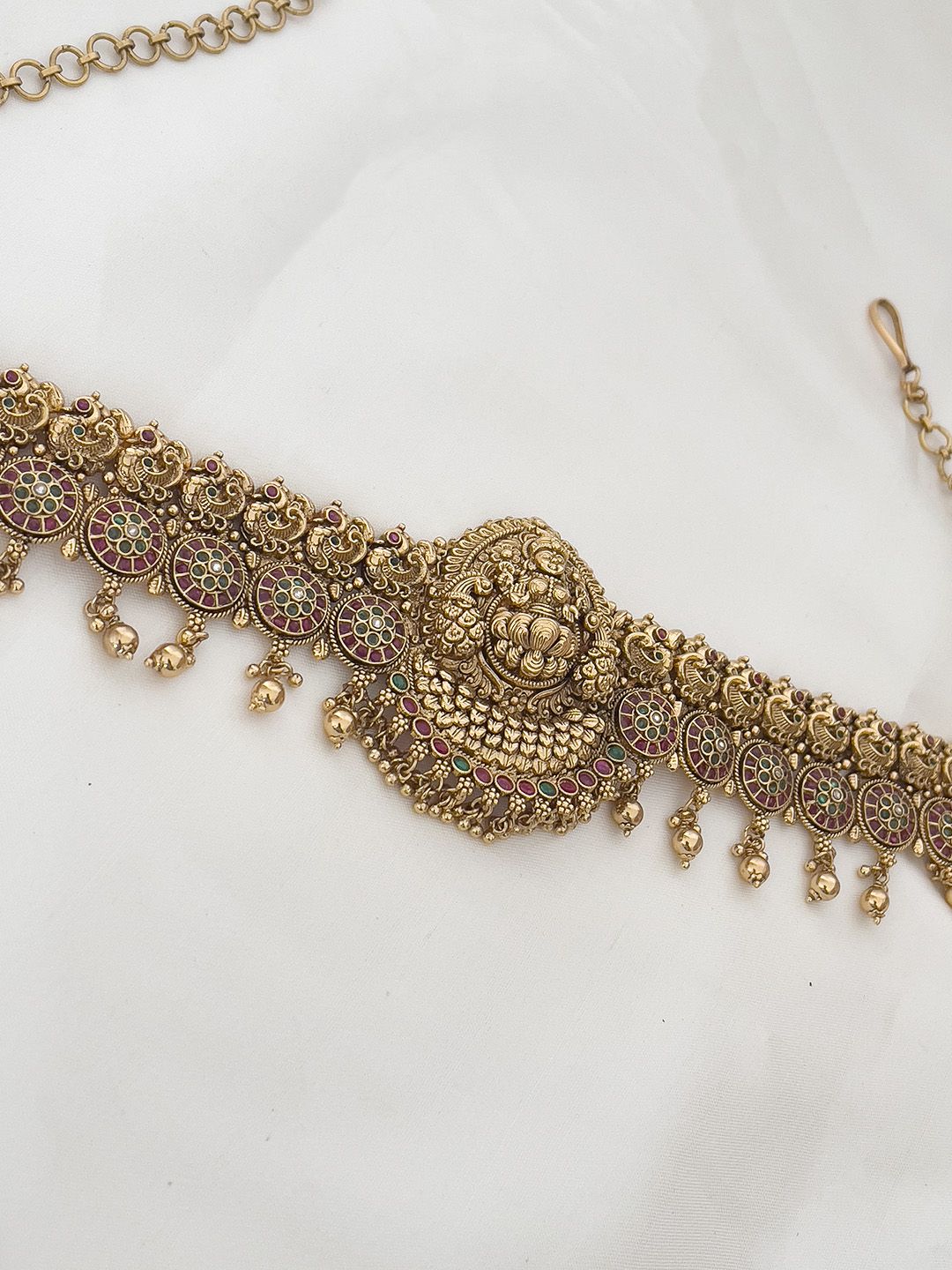 Ishhaara Gold Finish Peacock Hip Chain