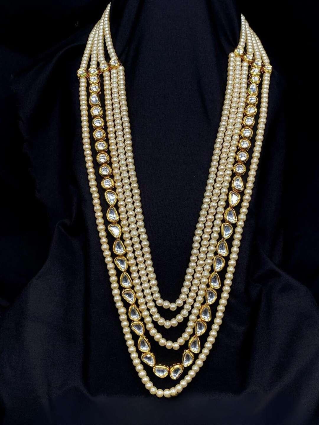 Ishhaara Gold Finish Pearl & Kundan Polki Mala